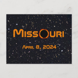 Missouri 2024 totale zonsverduistering briefkaart