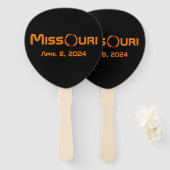 Missouri 2024 totale zonsverduistering handwaaier (Voorkant en achterkant)