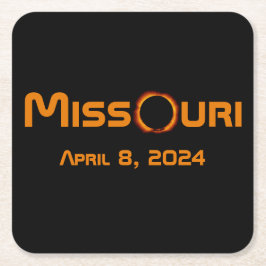 Missouri 2024 totale zonsverduistering kartonnen onderzetters
