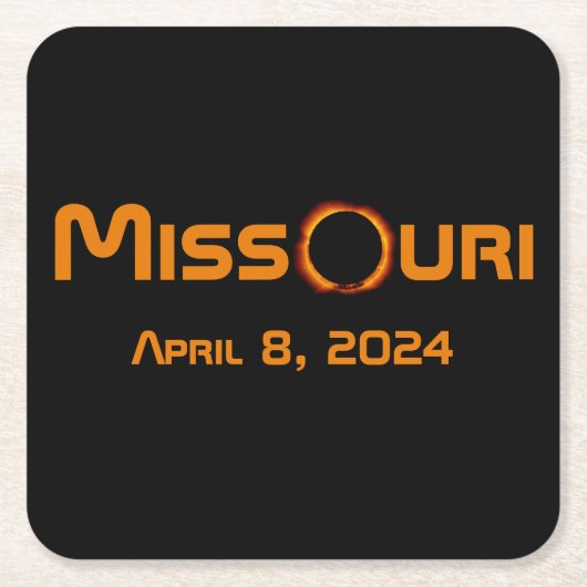 Missouri 2024 totale zonsverduistering kartonnen onderzetters (Voorkant)