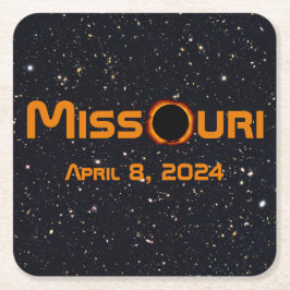 Missouri 2024 totale zonsverduistering kartonnen onderzetters