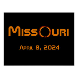 Missouri 2024 totale zonsverduistering perfect poster