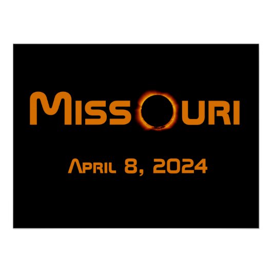 Missouri 2024 totale zonsverduistering perfect poster (Voorkant)
