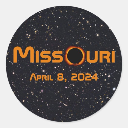 Missouri 2024 totale zonsverduistering ronde sticker (Voorkant)