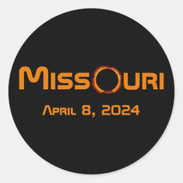 Missouri 2024 totale zonsverduistering ronde sticker