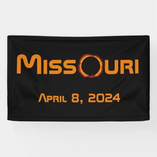 Missouri 2024 totale zonsverduistering spandoek (Horizontaal)
