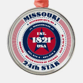 Missouri 24e staat kerstversiering metalen ornament