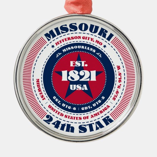 Missouri 24e staat kerstversiering metalen ornament (Voorkant)