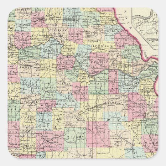 Missouri 8 vierkante sticker (Voorkant)