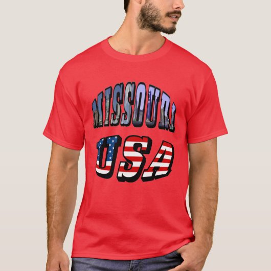 Missouri Afbeelding and USA Text Shirt (Voorkant)