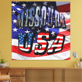 Missouri-afbeelding en Amerikaanse tekst Canvas Afdruk (Insitu (Woonkamer))