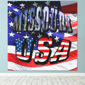 Missouri-afbeelding en Amerikaanse tekst Canvas Afdruk (Insitu (Houten vloer))