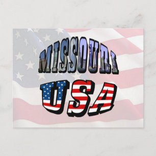 Missouri Afbeelding en USA Tekst Briefkaart