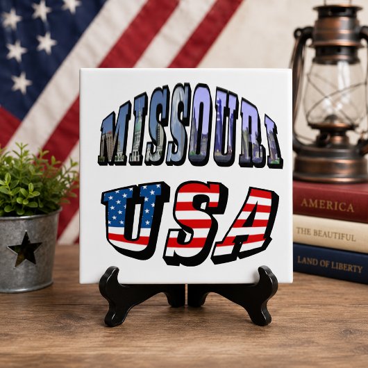 Missouri-afbeelding en USA-tekst Tegeltje