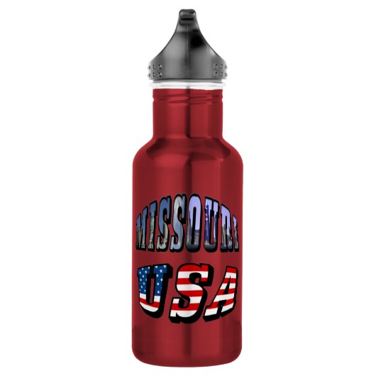 Missouri Afbeelding en USA Tekst Waterfles (Rechts)