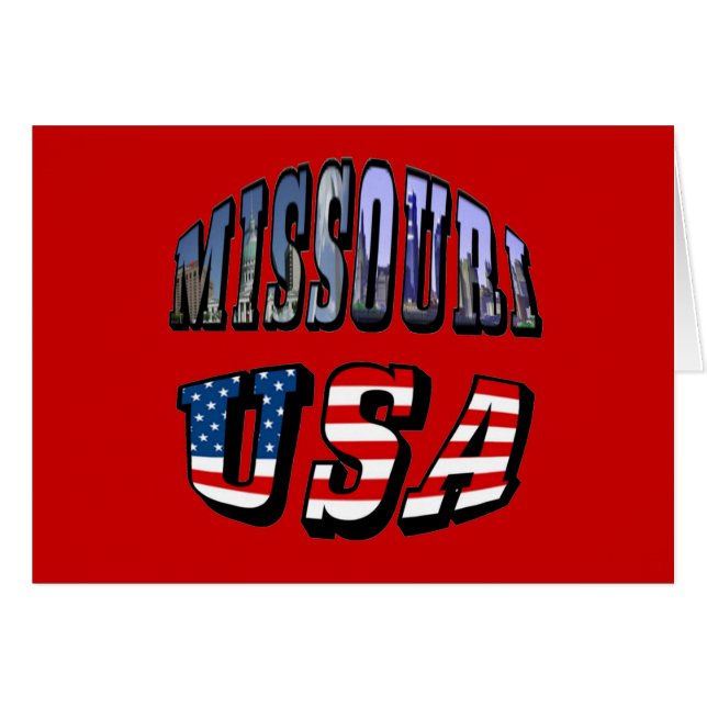 Missouri Afbeelding en USA Text (Voorkant Horizontaal)