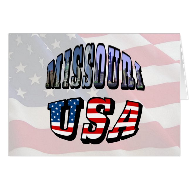 Missouri Afbeelding en USA Text (Voorkant Horizontaal)
