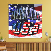 Missouri Afbeelding en USA Text Canvas Afdruk (Insitu (Woonkamer))