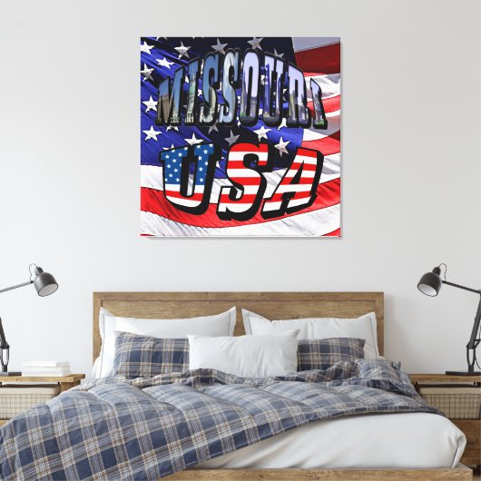 Missouri Afbeelding en USA Text Canvas Afdruk (Insitu (Slaapkamer))