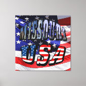 Missouri Afbeelding en USA Text Canvas Afdruk (Voorkant)