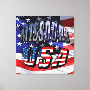 Missouri Afbeelding en USA Text Canvas Afdruk