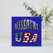 Missouri Afbeelding en USA Text Kaart (Staand voorkant)