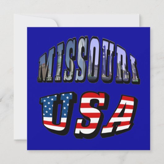 Missouri Afbeelding en USA Text Kaart (Voorkant)