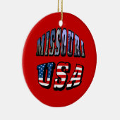 Missouri Afbeelding en USA Text Keramisch Ornament (Rechts)