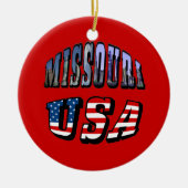 Missouri Afbeelding en USA Text Keramisch Ornament (Voorkant)