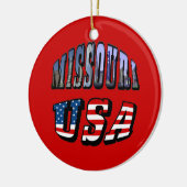 Missouri Afbeelding en USA Text Keramisch Ornament (Links)