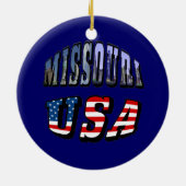 Missouri Afbeelding en USA Text Keramisch Ornament (Achterkant)