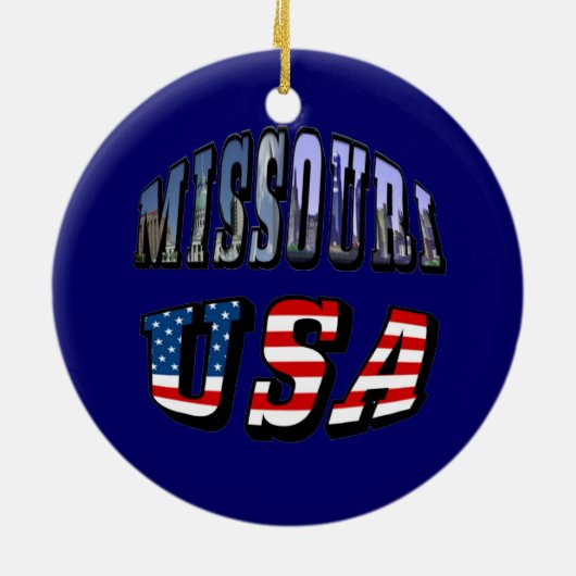 Missouri Afbeelding en USA Text Keramisch Ornament (Achterkant)