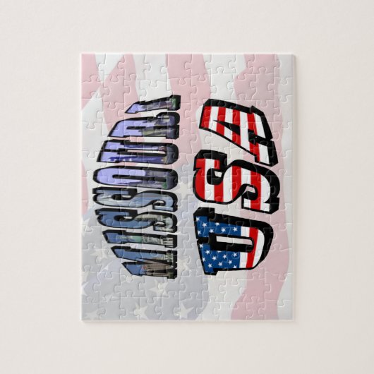 Missouri Afbeelding en USA Text Legpuzzel (Verticaal)