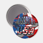 Missouri Afbeelding en USA Text Magneet (Voorkant / Achterkant)