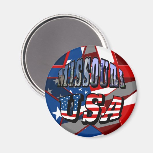 Missouri Afbeelding en USA Text Magneet (Voorkant / Achterkant)