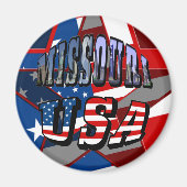 Missouri Afbeelding en USA Text Magneet (Voorkant)