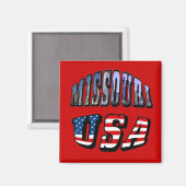 Missouri Afbeelding en USA Text Magneet (Voorkant / Achterkant)