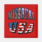 Missouri Afbeelding en USA Text Magneet (Voorkant)