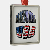 Missouri Afbeelding en USA Text Metalen Ornament (Rechts)