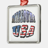 Missouri Afbeelding en USA Text Metalen Ornament (Links)