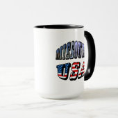 Missouri Afbeelding en USA Text Mok (Voorkant rechts)