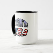 Missouri Afbeelding en USA Text Mok (Voorkant links)