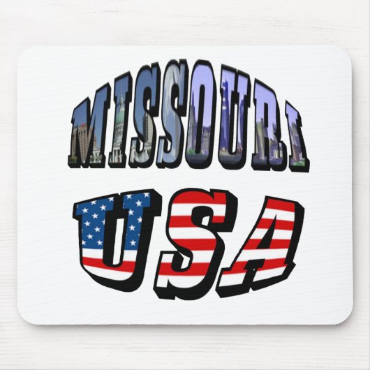 Missouri Afbeelding en USA Text Muismat (Voorkant)