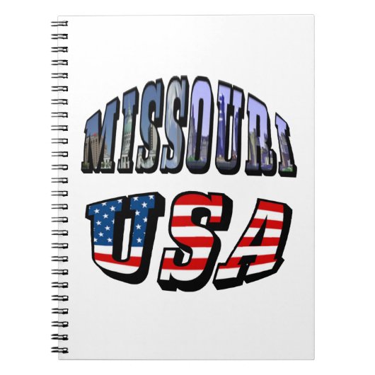 Missouri Afbeelding en USA Text Notitieboek (Voorkant)