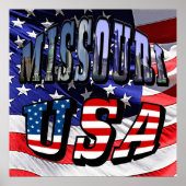 Missouri Afbeelding en USA Text Poster (Voorkant)
