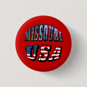 Missouri Afbeelding en USA Text Ronde Button 3,2 Cm
