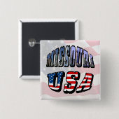 Missouri Afbeelding en USA Text Vierkante Button 5,1 Cm (Voorkant /achterkant)