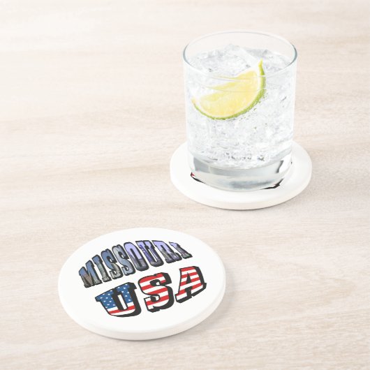 Missouri Afbeelding en USA Text Zandsteen Onderzetter (Zijkant)