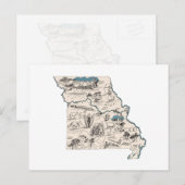 Missouri Afbeelding Kaart Antiek Staat (Voorkant / Achterkant)