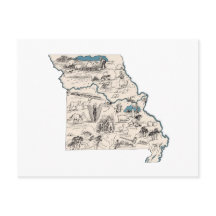 Missouri  Afbeelding Kaart Antiek Staat